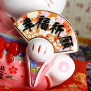 定制日本招财猫摆件，创意结婚礼物送闺蜜，情侣婚庆装饰品储钱罐