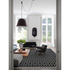 若奈伦敦 唐宁方砖 藻丝微防水黑白米色客厅卧室法式简约双色地毯