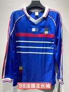 复古球衣1998法国世界杯主场长袖足球服10号齐达内12号亨利足球服
