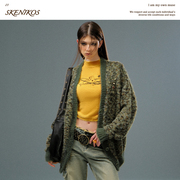 skenikos美式复古圈圈纱，毛衣开衫慵懒风上衣，高级感宽松针织外套