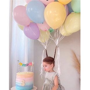 马卡龙色天然乳胶气球儿童生日拍照场景布置无毒无味飘空氦气球