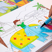 画画儿童涂色绘本0到6岁3幼儿园图画书涂鸦套装蜡笔工具益智玩具2