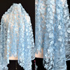 浅蓝色白色立体花朵镂空蕾丝，布料面料服装连衣裙家居装饰布料