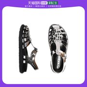 韩国直邮marni凉鞋男女款，黑色平底低帮舒适一字，扣时尚潮流百搭