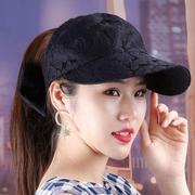 韩版女帽子宽沿遮阳空顶帽，蕾丝复古棒球帽夏季透气棒球帽潮流