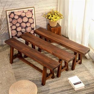 全实木长条凳长方形大板凳木头，餐桌凳子家用木质靠墙餐厅茶桌长凳