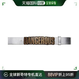 香港直邮潮奢 ERL 男士银色 Dangerous 腰带