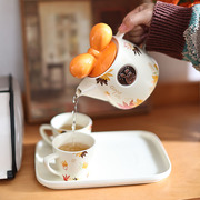 小兔子茶壶礼盒套装创意兔年餐具礼物陶瓷，花茶壶茶杯水壶小清新