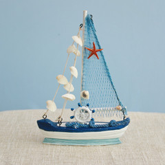 木质手工帆船模型摆件酒吧名宿吧台餐厅桌面装饰品创意送礼物