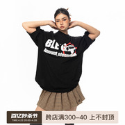 BLACKBB/美式复古字母监控印花黑色短袖T恤男女夏季小众潮牌半袖