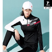 韩国直邮PGNC佩吉酷羽毛球服折扣速干不对称拼色袖男女套装