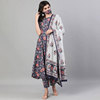 印度服饰女民族风特色女套装，纯棉印花旁遮比3件套秋季薄款