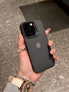 黑色苹果14手机壳15磨砂超薄iphone13promax防摔12硅胶11小众14pro全包14plus14promax适用黑灰透明高级