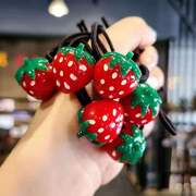 高弹力草莓发绳头绳皮筋小女孩公主可爱简约气质水果发圈头饰发饰