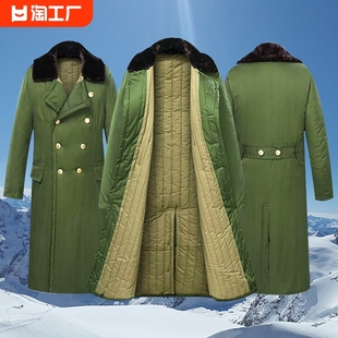 军大衣男女冬季加厚东北棉绿大衣，棉袄防寒棉服中长款带帽工作