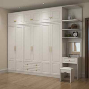 衣柜板式简约现代白色木质，家用欧式六五门组合卧室，轻奢整体大衣橱