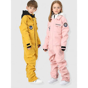 定制儿童滑雪服套装男童，女童工装连体滑雪衣，防风防水运动滑雪服装