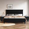 美式床实木黑色实木床，乡村双人床气动高箱储物美式复古床现代简约