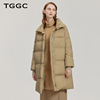 TGGC/台绣羽绒服2023年冬装女士中长款外套宽松加厚保暖简约