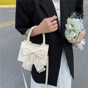 适合夏天背的包包小众设计女包蝴蝶结手提小方包单肩斜挎小包