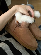 羊皮毛一体雪地靴短筒女靴牛角扣加厚保暖防滑东北羊毛棉鞋冬