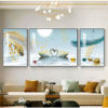 客厅装饰画北欧风几何晶瓷水晶三联画壁画现代简约沙发背景墙挂画