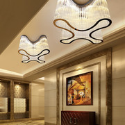 来图定制水晶f吊灯吸顶酒店大堂宴会，圆形工程灯具长方形大厅造型