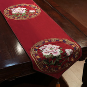 现代中式桌旗禅意古典刺绣，中国风客厅，餐桌茶几玄关电视柜盖布定制