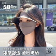 开车防晒面罩女夏季遮全脸防紫外线护颈脖子冰丝口罩遮阳透气面纱