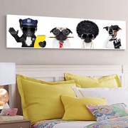 1128简约卡通动物装饰画客厅，画卧室床头挂画萌宠猫，横幅儿童房壁画