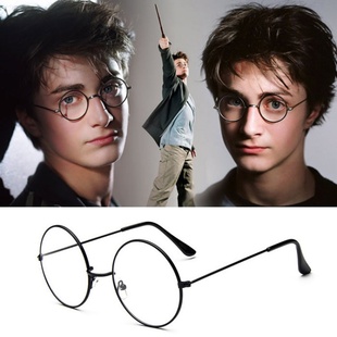 哈利波特同款复古大框圆形，眼镜框金属韩版框架，镜平光镜潮眼镜架