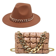 Fedora hat bag for women Large chain 礼帽爵士帽女士款挎包包