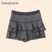 casablank卡莎布兰卡a字，半身裙裤女秋冬羊毛，精纺高腰显瘦蛋糕短裤