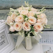 手捧花新娘成品欧式小玫瑰婚纱拍照结婚粉红白仿真韩式婚礼花束