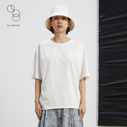 m.tsubomi/子苞米百搭抽褶T恤2022夏季个性小众白色上衣商场同款