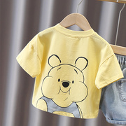 儿童韩版短袖t恤婴儿男童，上衣女宝宝，夏装2024年夏季男宝宝