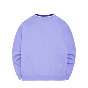 鸿星尔克女士v领卫衣，2024秋季休闲百搭紫色，上衣女长袖t恤潮流