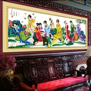 琴棋书画十字绣大幅客厅人物十二金钗美女图，梦红楼群芳2.5米