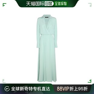香港直邮federicatosi女士，浅绿色真丝混纺长款连衣裙fte23ab0