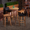 实木吧台吧椅酒吧奶茶店，咖啡厅高吧椅(高吧椅，)高脚凳甜品店水吧高脚椅
