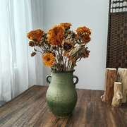 文艺复古天然真向日葵干花花束做旧陶罐套装民宿家居客厅装饰摆件