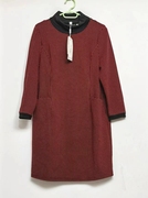 衣梦媗l码(16588a)蕾丝拼针织长袖，连衣裙红黑格子女2024春秋36