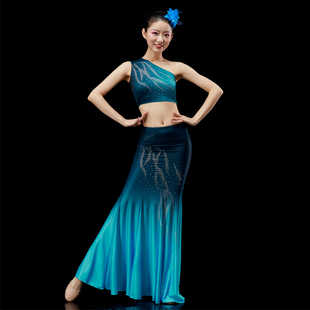 傣族舞蹈儿演出服装，表演服傣族舞蹈服装女舞裙童舞鱼尾裙艺考服装