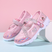 ABC女童网鞋公主鞋2023夏季镂空单鞋透气网面运动鞋女童鞋子