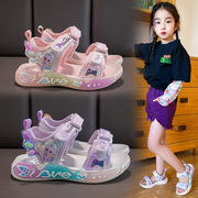 女童运动凉鞋2024年夏季儿童鞋子小女孩软底沙滩鞋中大童夏款