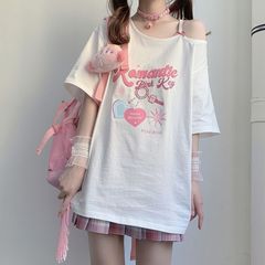 2022夏季甜美日系T恤格裙套装