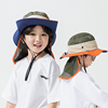 儿童帽子男童渔夫帽夏季宝宝防晒帽，女童遮阳帽披肩，护颈可拆卸春秋