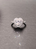 S925纯银镀白金豪镶满钻爱心求婚戒指 一克拉进口高碳钻石戒指女