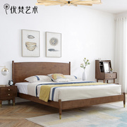 舒木美式乡村田园轻奢实木床，橡木婚床双人床，主卧卧室1.8米