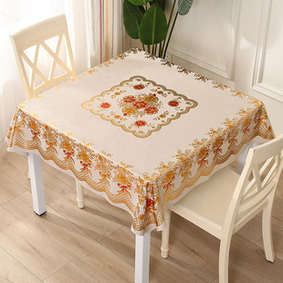 桌布防水防油防烫免洗正方形餐桌布家用塑料，桌垫茶几布八仙桌台布